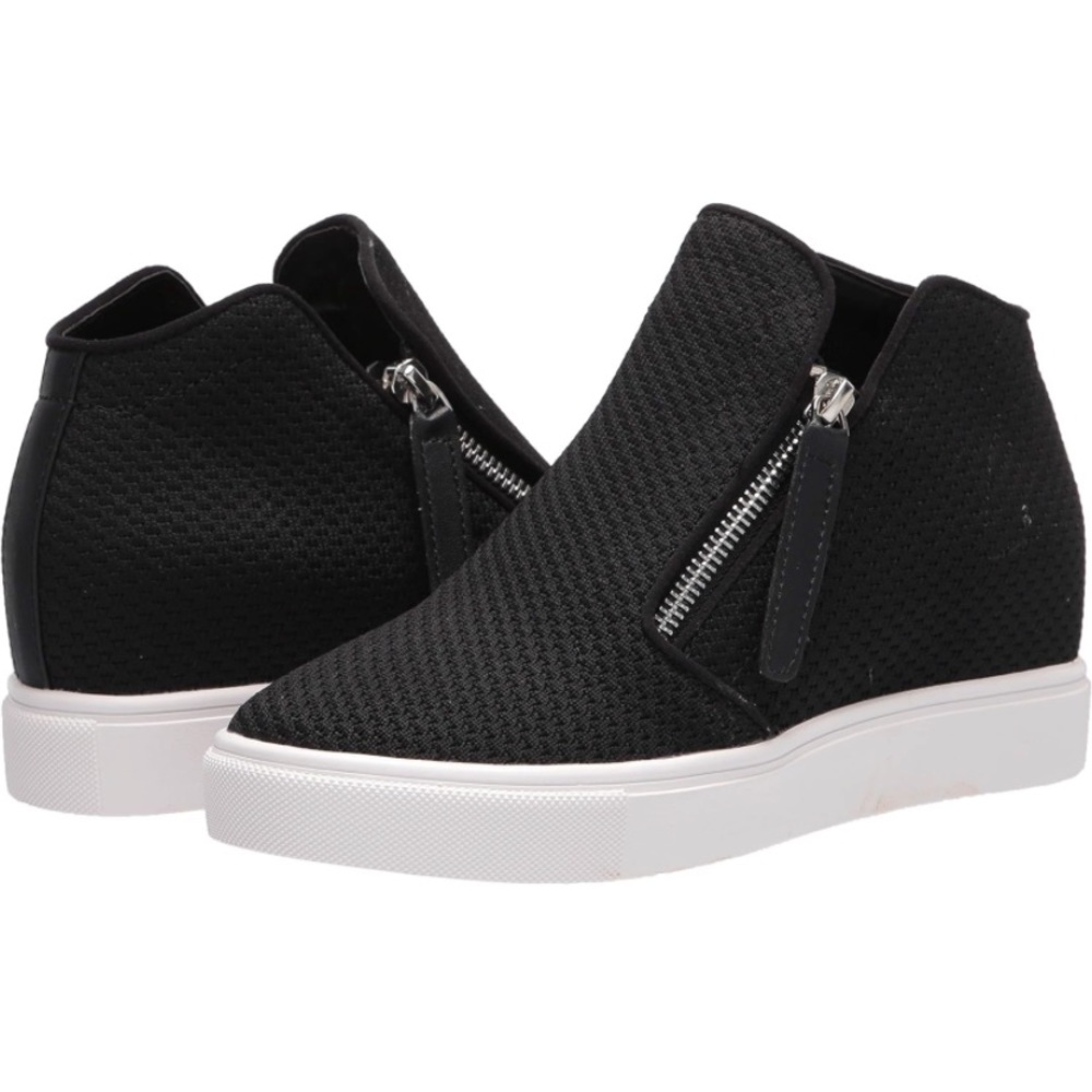Steve Madden Black Wedge High-Top Sneakers New with Box Sz 7.5